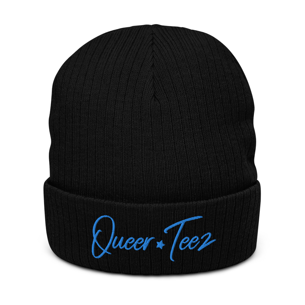 Queer Teez Logo They/Them Recycled Cuffed beanie