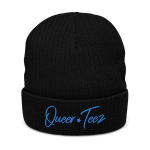 Queer Teez Logo They/Them Recycled Cuffed beanie