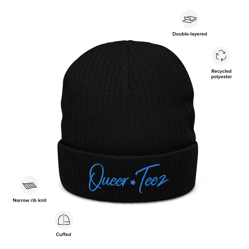 Queer Teez Logo They/Them Recycled Cuffed beanie