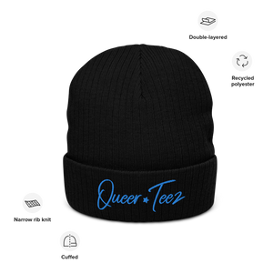 Queer Teez Logo They/Them Recycled Cuffed beanie