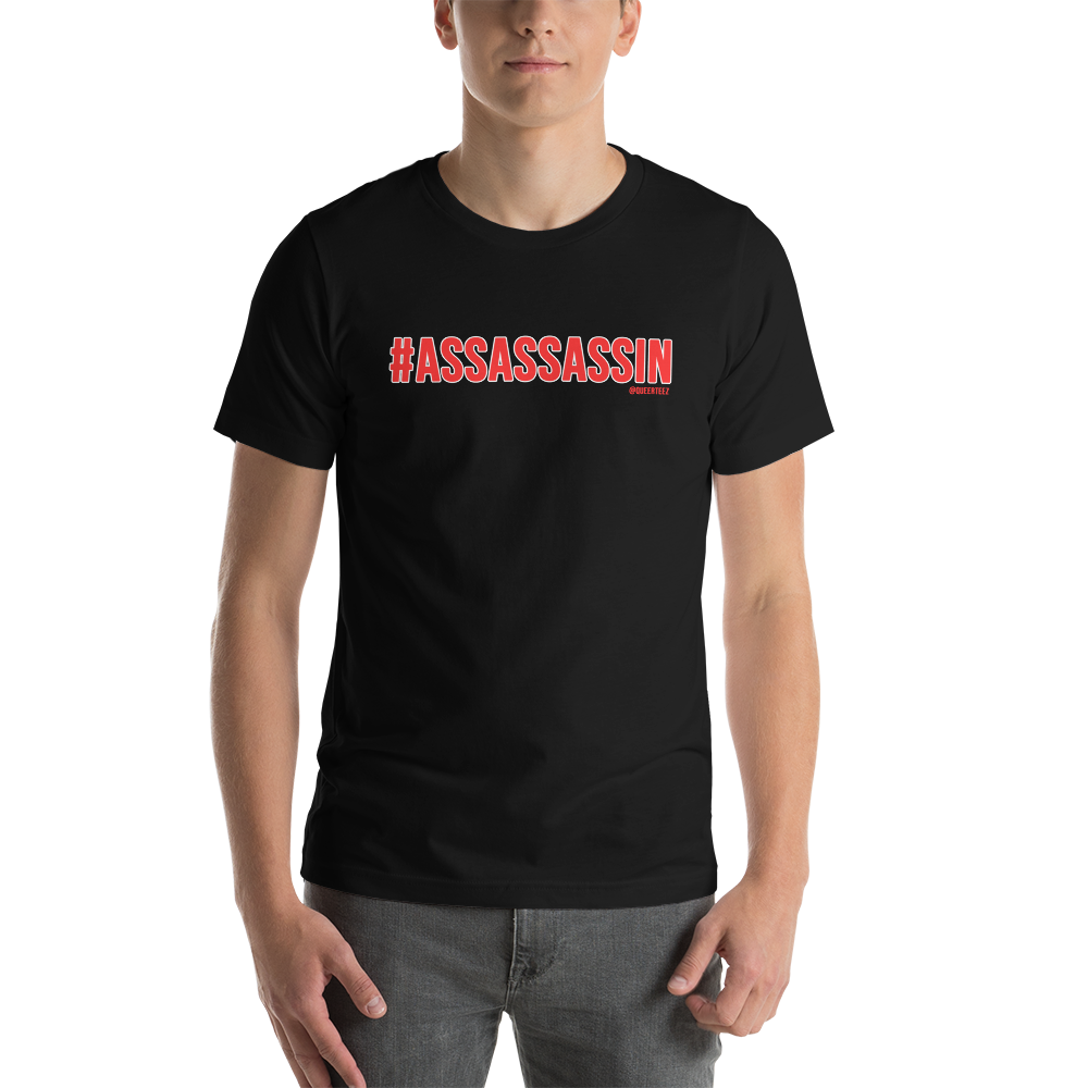 #ASSASSASSIN QueerTeez He/Him Short-Sleeve T-Shirt