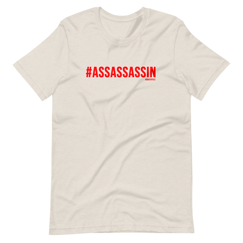 #ASSASSASSIN QueerTeez He/Him Short-Sleeve T-Shirt