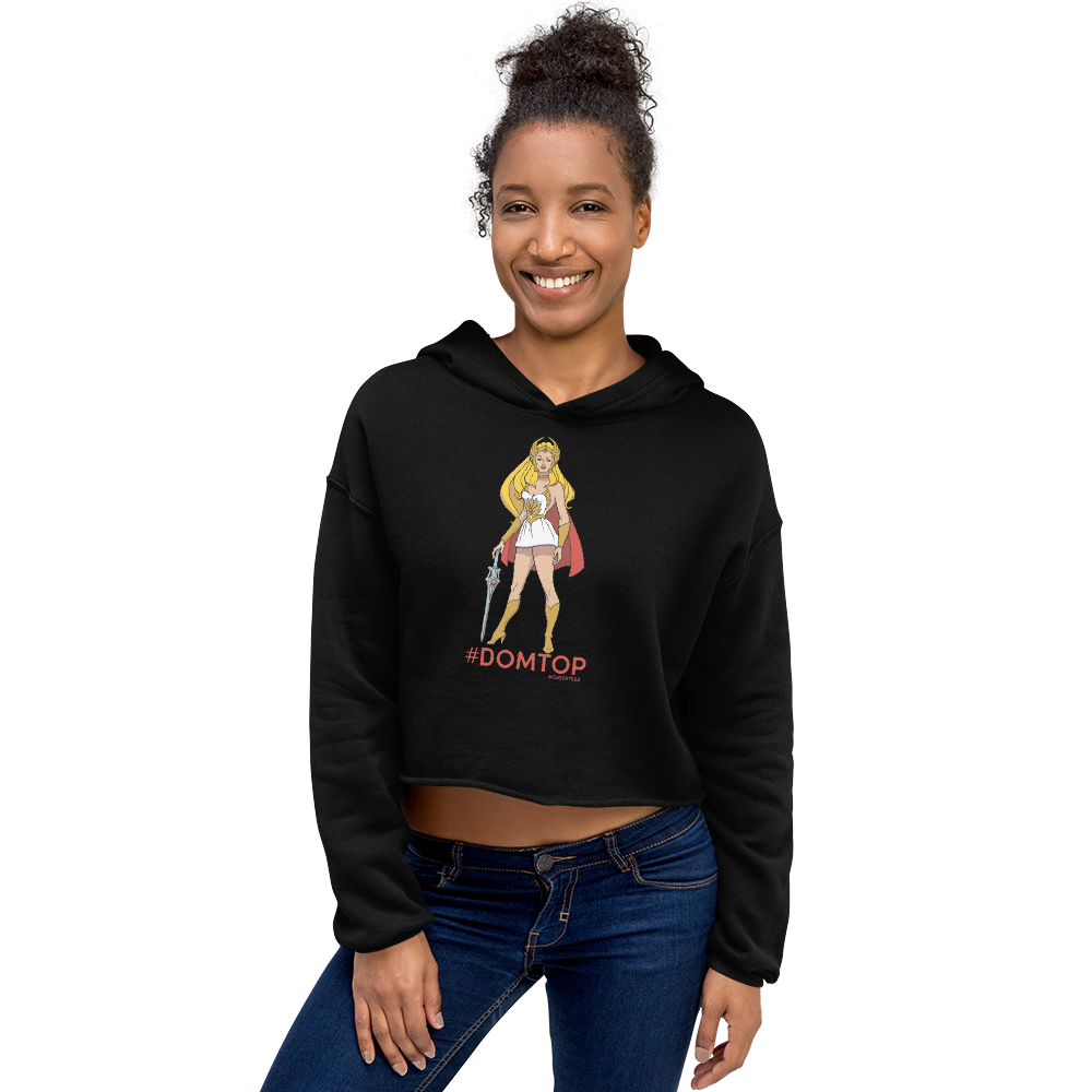 #Domtop QueerTeez She/Her Crop Hoodie