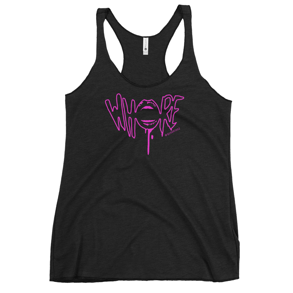 Pink Whore QueerTeez She/Her Racerback Tank